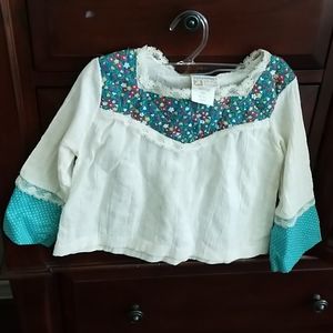Vintage 1970 flower child blouse 4T